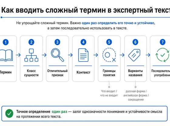 Как объяснять сложные термины в экспертном тексте: определение, контекст и границы понятия