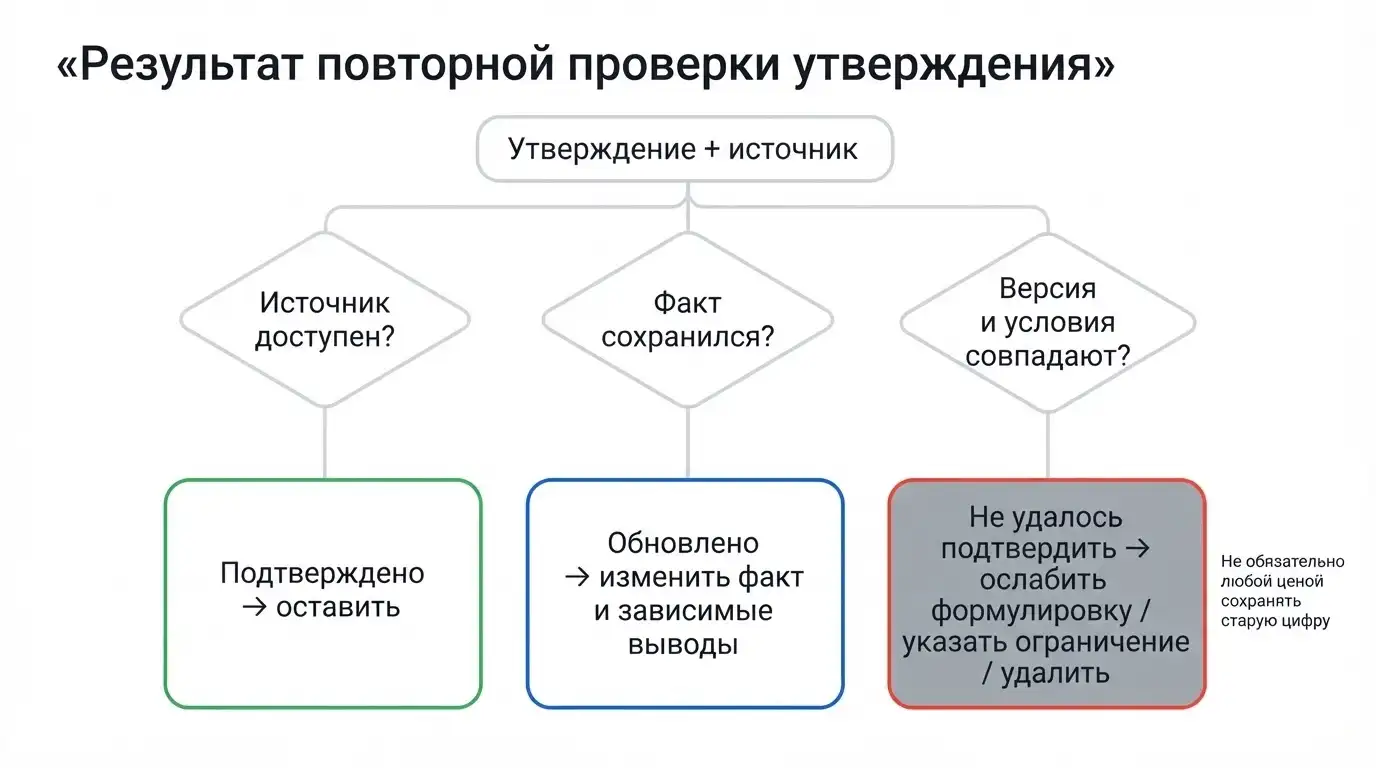 Результаты проверки утверждения